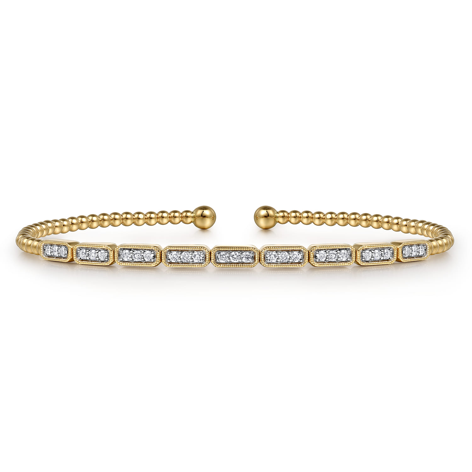 14K Yellow Gold Diamond Bangle - 0.25 ct - Shot 1