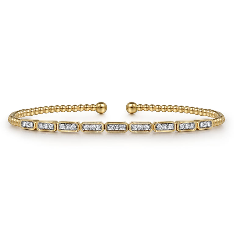 14K Yellow Gold Diamond Bangle - 0.25 ct - Shot 1