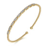 14K Yellow Gold Diamond Bangle - 0.25 ct