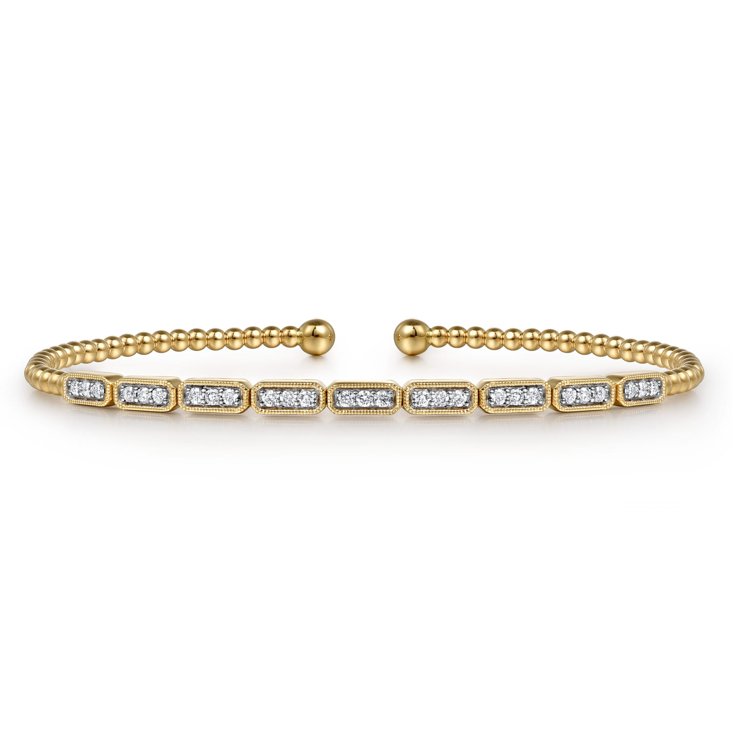 14K Yellow Gold Diamond Bangle - 0.26 ct - Shot 1