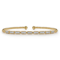 14K Yellow Gold Diamond Bangle