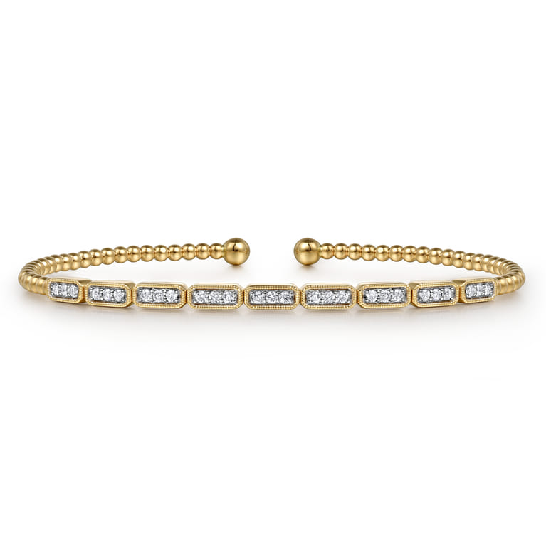 14K Yellow Gold Diamond Bangle - 0.26 ct - Shot 1