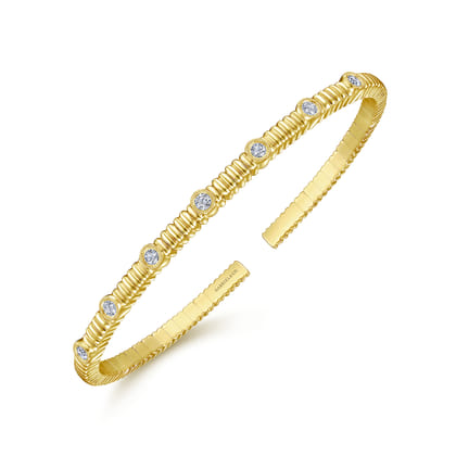 14K Yellow Gold Diamond Bangle