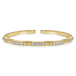 14K Yellow Gold Diamond Bangle