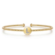 14K Yellow Gold Diamond Bangle