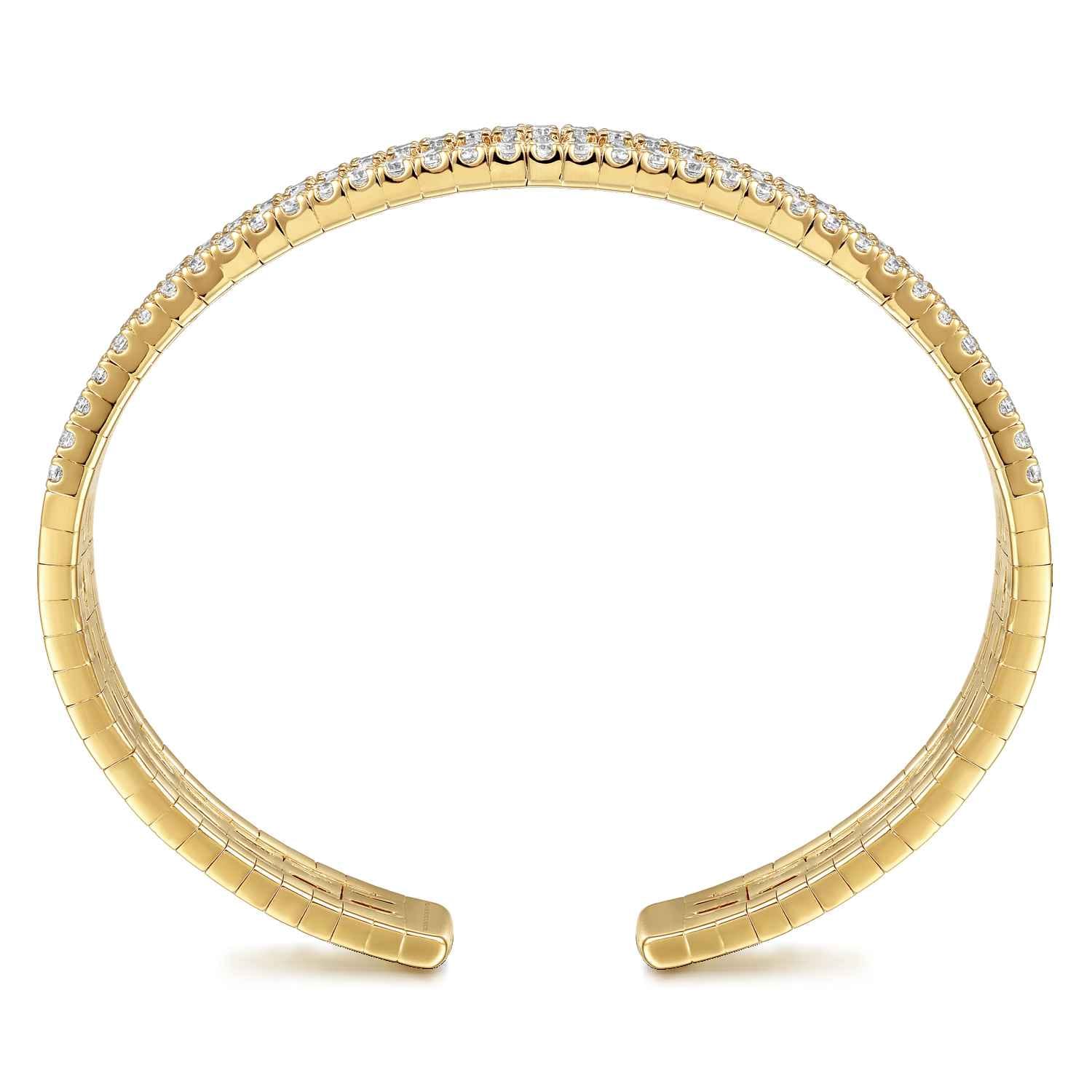 14K Yellow Gold Diamond Bangle - 63.35 ct - Shot 3
