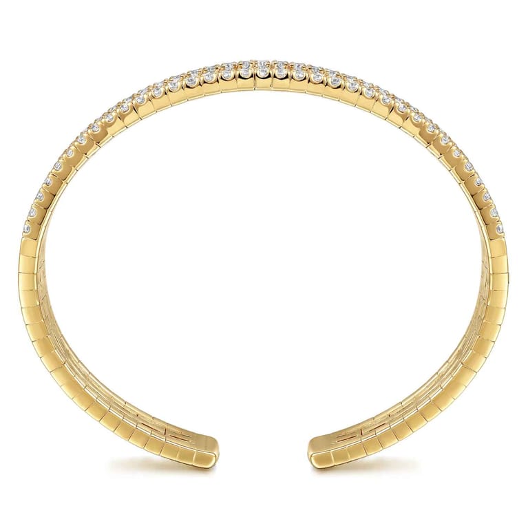 14K Yellow Gold Diamond Bangle - 63.35 ct - Shot 3