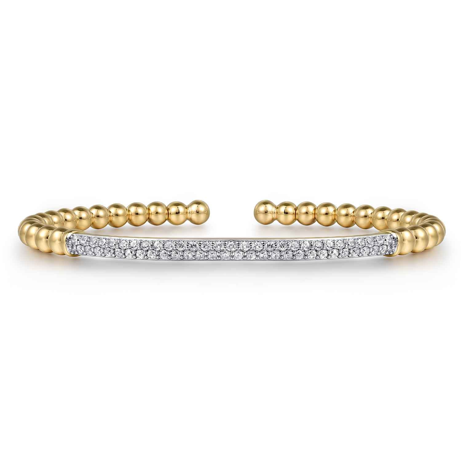 14K Yellow Gold Diamond Bangle - 0.75 ct - Shot 1