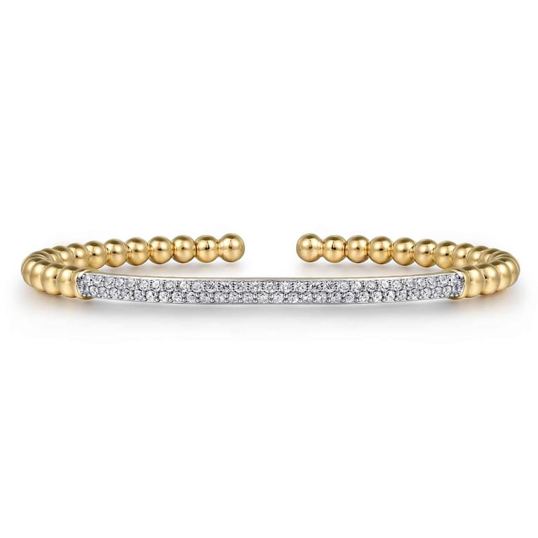 14K Yellow Gold Diamond Bangle - 0.75 ct - Shot 1
