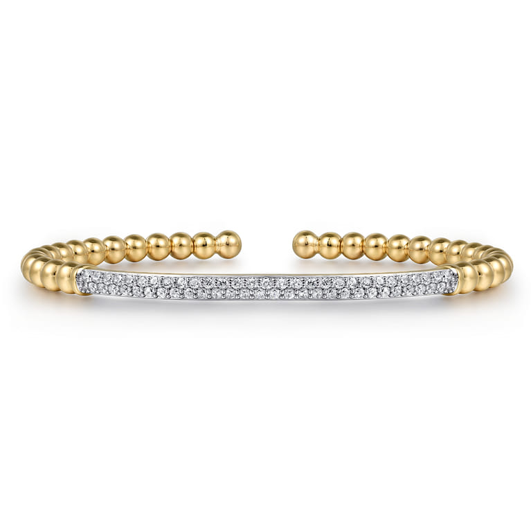 14K Yellow Gold Diamond Bangle - 0.78 ct - Shot 1