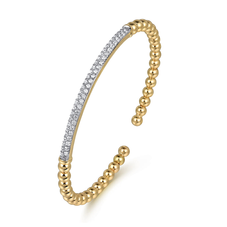 14K Yellow Gold Diamond Bangle - 0.78 ct - Shot 2