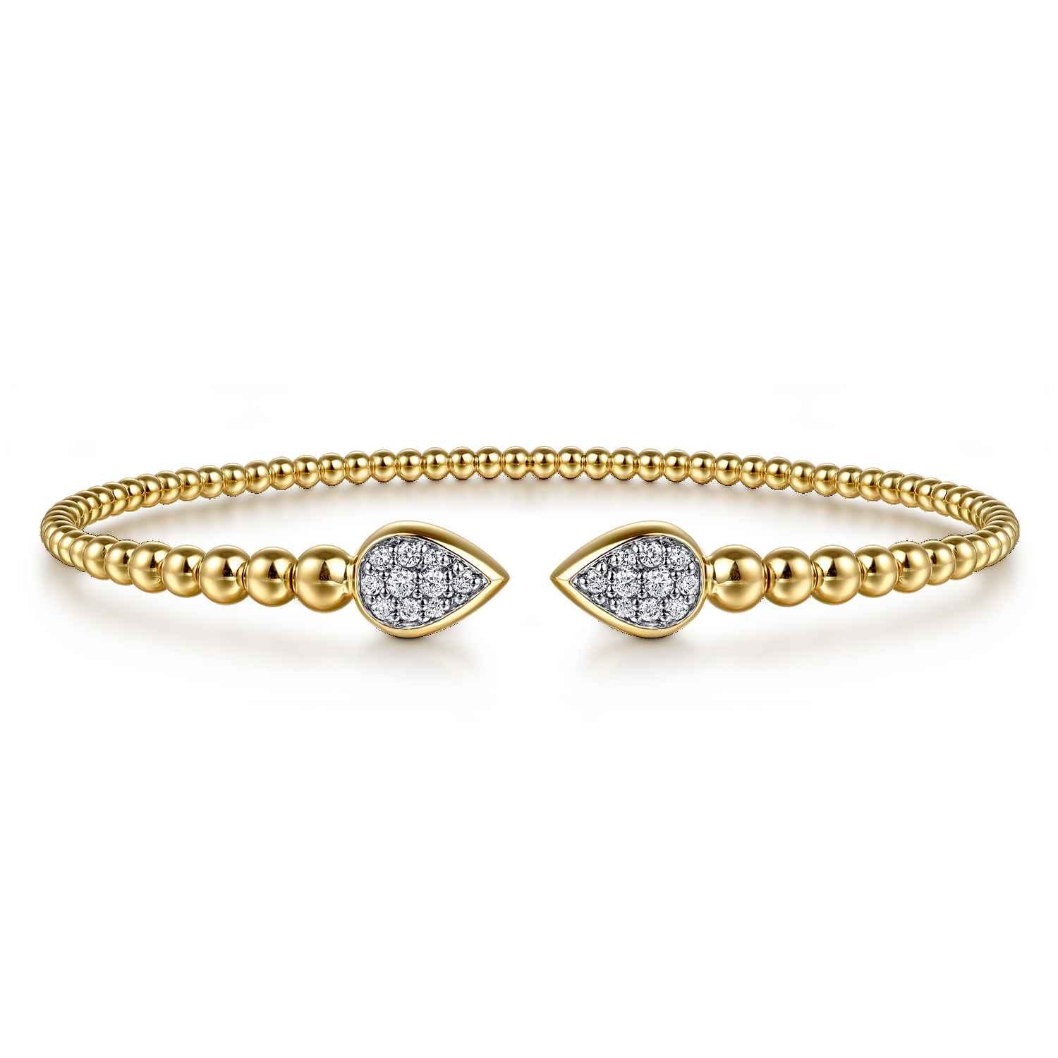14K Yellow Gold Diamond Bangle - 0.25 ct - Shot 1