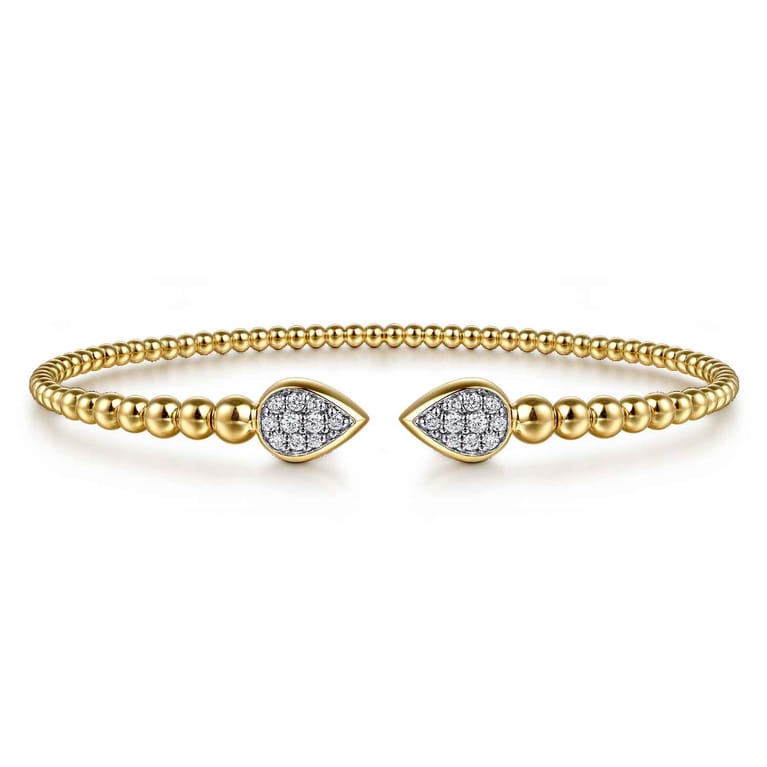 14K Yellow Gold Diamond Bangle - 0.25 ct - Shot 1
