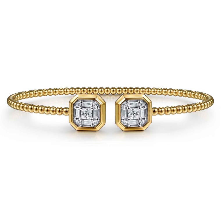 14K Yellow Gold Diamond Bangle - 0.75 ct - Shot 1
