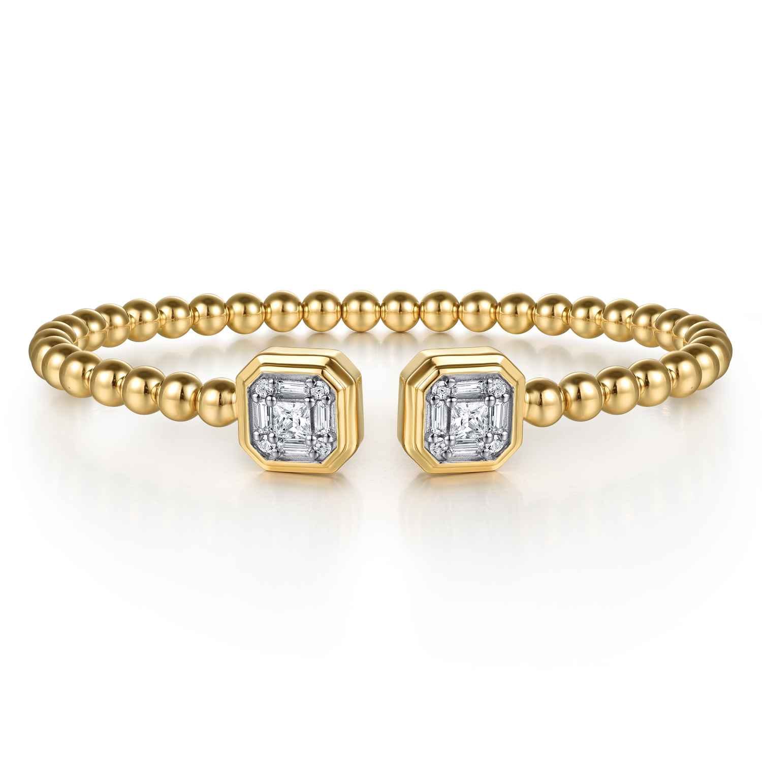 14K Yellow Gold Diamond Bangle - 0.78 ct - Shot 1