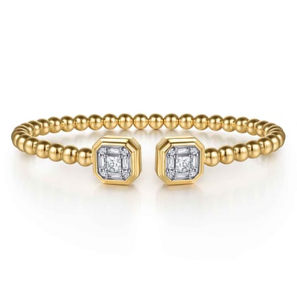 14K Yellow Gold Diamond Bangle