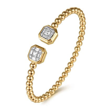 14K Yellow Gold Diamond Bangle