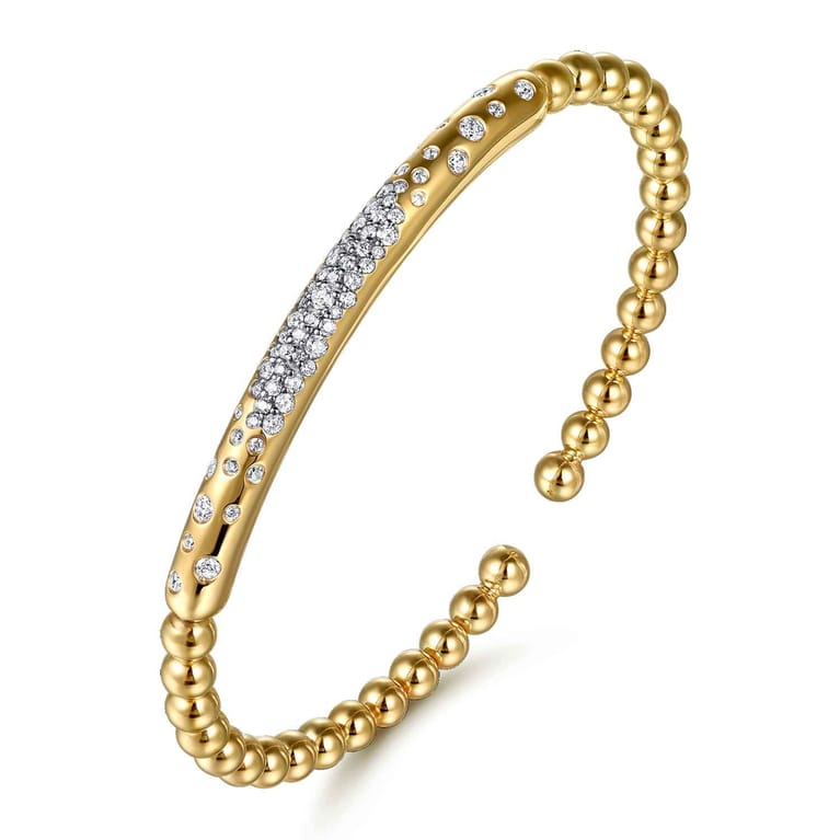 14K Yellow Gold Diamond Bangle - 0.6 ct - Shot 2