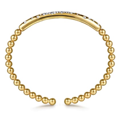 14K Yellow Gold Diamond Bangle
