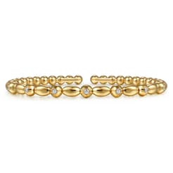 14K Yellow Gold Diamond Bangle