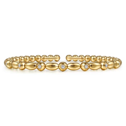 14K Yellow Gold Diamond Bangle