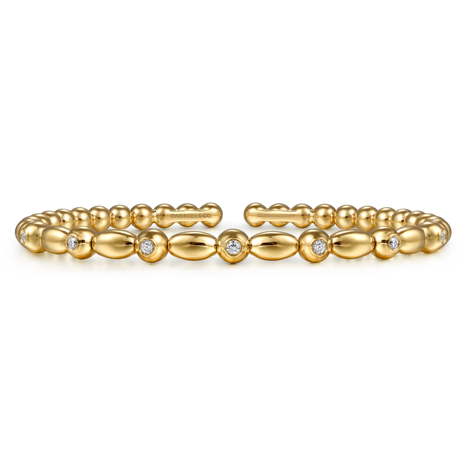 14K Yellow Gold Diamond Bangle - 0.18 ct - Shot 1