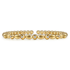 14K Yellow Gold Diamond Bangle