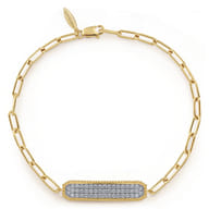 14K Yellow Gold Diamond Bar Chain Bracelet