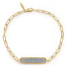 14K Yellow Gold Diamond Bar Chain Bracelet - 0.6 ct