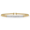 14K Yellow Gold Diamond Bar Cuff Bangle Bracelet- Bujukan - 0.3 ct