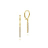 14K Yellow Gold Diamond Bar Drop Leverback Earrings - 0.11 ct