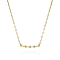 14K Yellow Gold Diamond Bar Necklace 0.05ct
