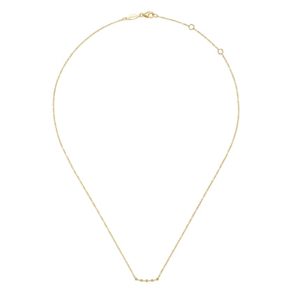 14K Yellow Gold Diamond Bar Necklace 0.05ct