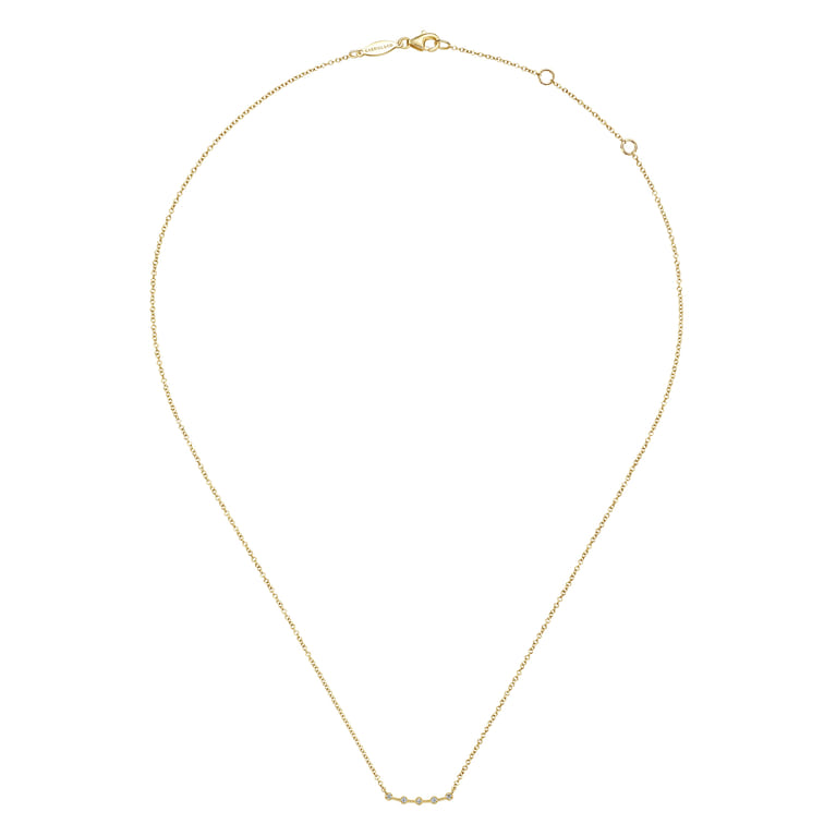 14K Yellow Gold Diamond Bar Necklace 0.05ct - 0.05 ct - Shot 2