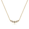 14K Yellow Gold Diamond Bar Necklace 0.1ct - 0.1 ct