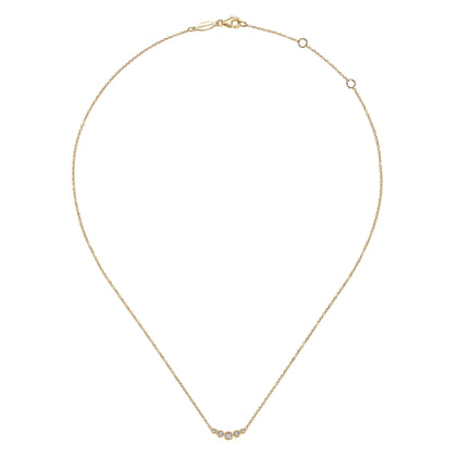 14K Yellow Gold Diamond Bar Necklace 0.1ct