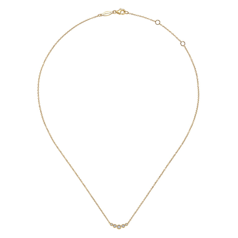 14K Yellow Gold Diamond Bar Necklace 0.1ct - 0.1 ct - Shot 2