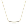 14K Yellow Gold Diamond Bar Necklace - 0.19 ct