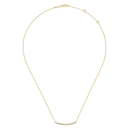 14K Yellow Gold Diamond Bar Necklace