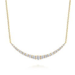 14K Yellow Gold Diamond Bar Necklace