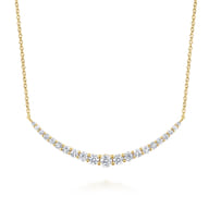 14K Yellow Gold Diamond Bar Necklace