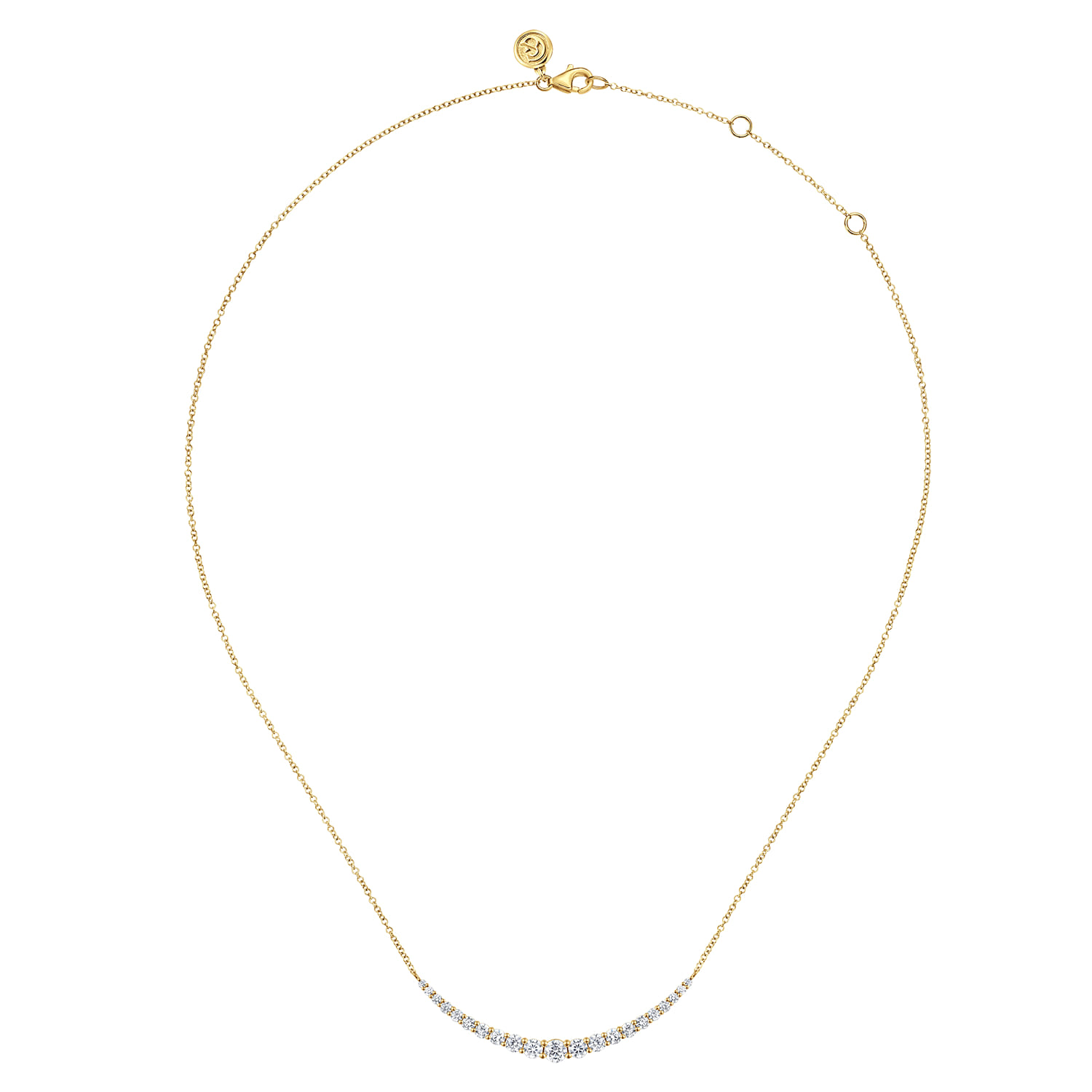 14K Yellow Gold Diamond Bar Necklace - 1.55 ct - Shot 2