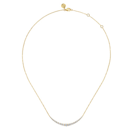 14K Yellow Gold Diamond Bar Necklace