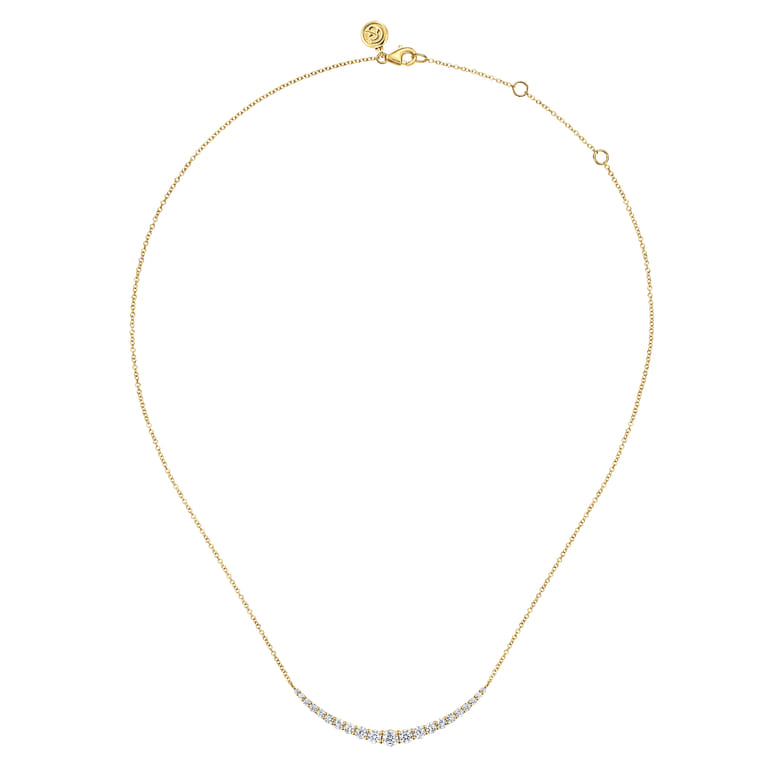 14K Yellow Gold Diamond Bar Necklace - 1.55 ct - Shot 2