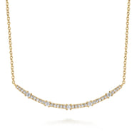 14K Yellow Gold Diamond Bar Necklace