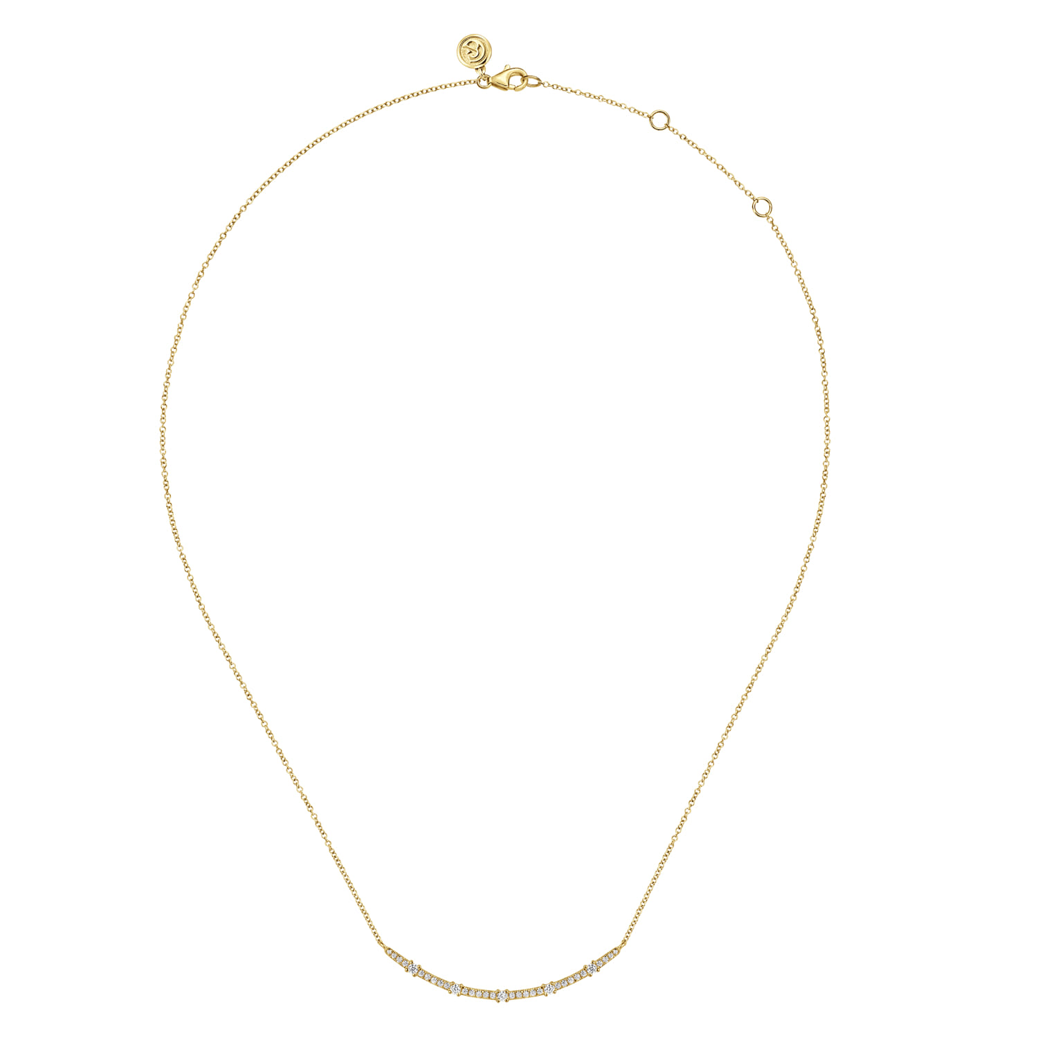 14K Yellow Gold Diamond Bar Necklace - 0.31 ct - Shot 2