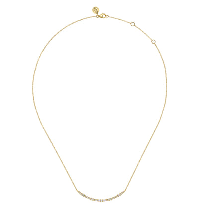 14K Yellow Gold Diamond Bar Necklace