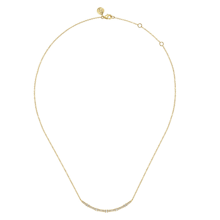 14K Yellow Gold Diamond Bar Necklace - 0.31 ct - Shot 2