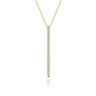 14K Yellow Gold Diamond Bar Pendant Necklace - 0.51 ct