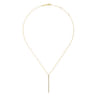 14K Yellow Gold Diamond Bar Pendant Necklace - 0.51 ct